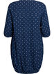 Short cotton dress with 3/4 sleeves and pockets, Blue, Packshot image number 1