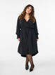 Midi dress with wrap-look and smock sleeves, Black, Model image number 0