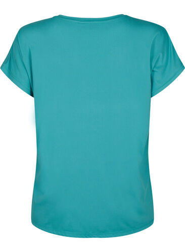 Short sleeved workout t-shirt, Green-Blue Slate, Packshot image number 1