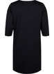 Plain dress with v neck and 3/4 sleeves, Black, Packshot image number 1