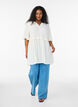 Tunic with crinkled texture and 1/2 sleeves, Vanilla, Model image number 1