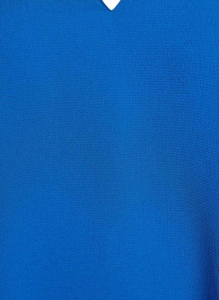 Short-sleeved blouse with V-neck, Blue, Packshot image number 2