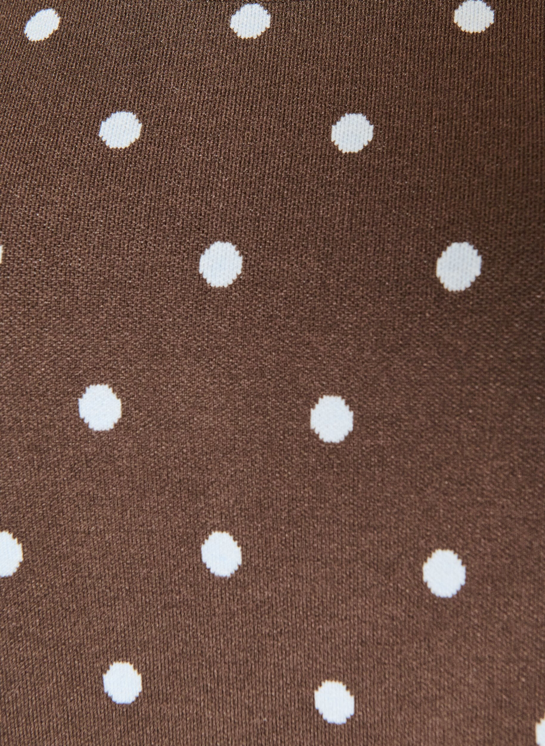 ZizzifashionShort-sleeved knitted blouse with polka dots, Brown, Packshot image number 2