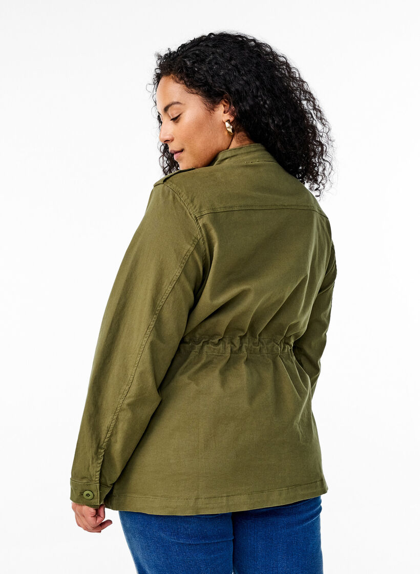 Canvas jacket with pockets, Thyme, Model image number 1