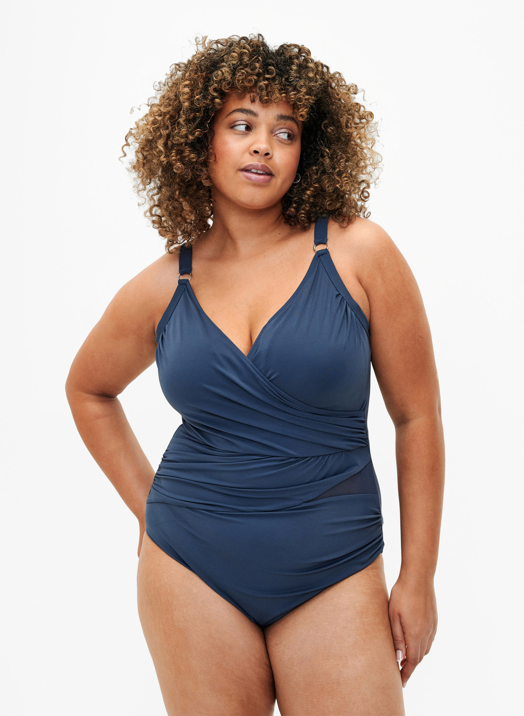 Zizzifashion Wrap swimsuit, Blue, Model image number 0