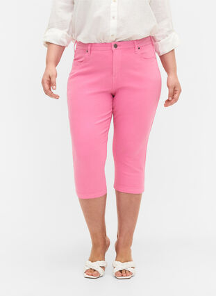 Close-fitting Emily capri trousers, Rosebloom, Model image number 2