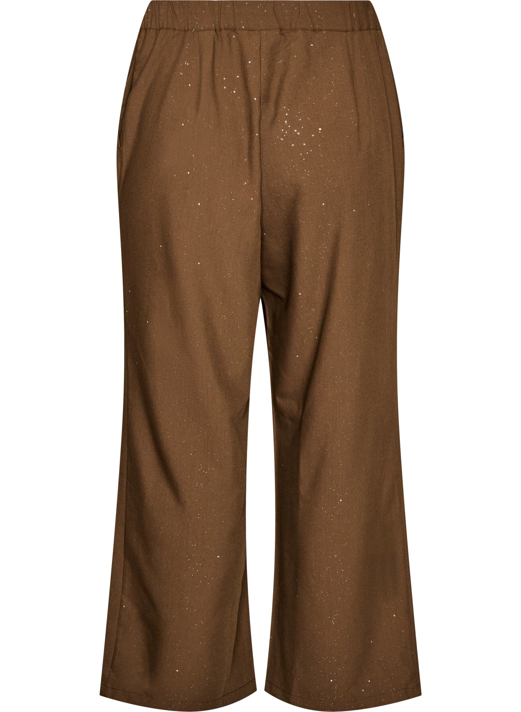 ZizzifashionTrousers with glitter and wide legs, Brown, Packshot image number 1
