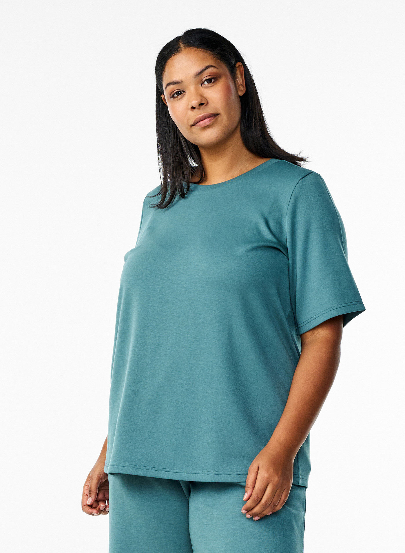 Zizzifashion T-shirt in modal mix, Green, Model image number 0