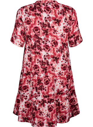 Cotton dress with heart print, Pink AOP Flower, Packshot image number 1