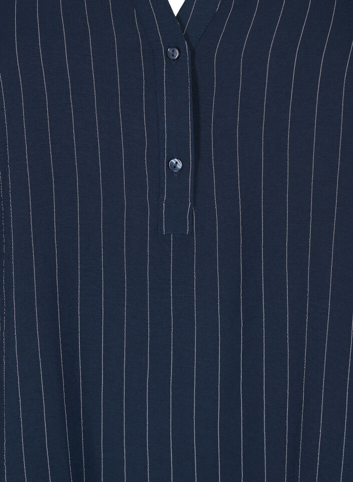 FLASH - Pinstripe shirt blouse, Blue, Packshot image number 2
