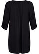 Viscose tunic with 3/4 sleeves, Black, Packshot image number 1