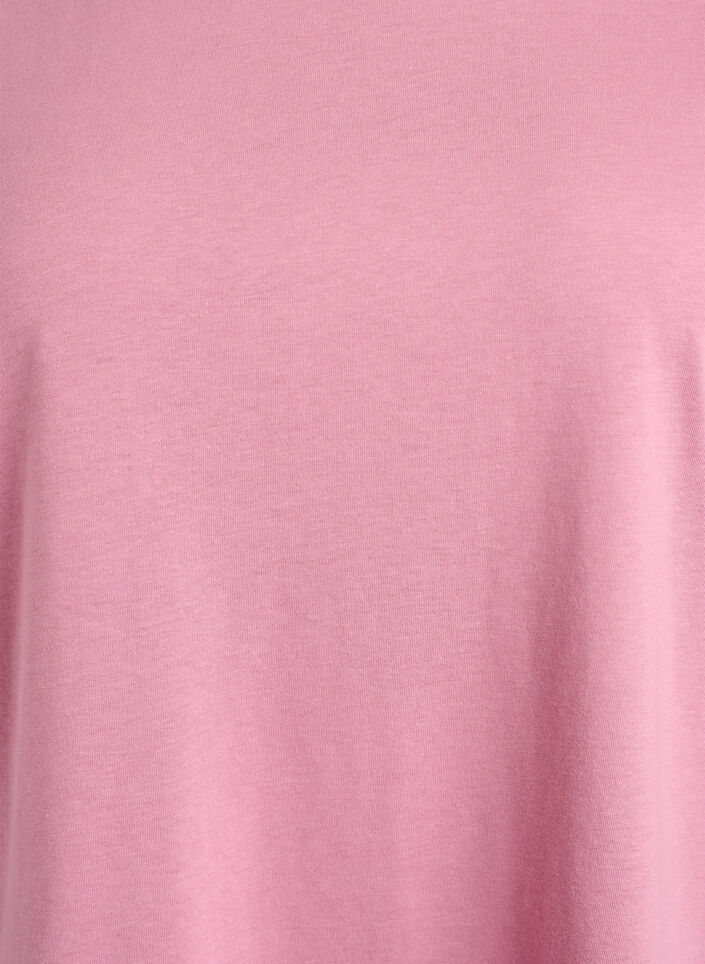 Short-sleeved cotton blend t-shirt, Rose, Packshot image number 2
