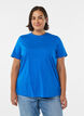 Basic cotton T-shirt with round neck, Blue, Model image number 0