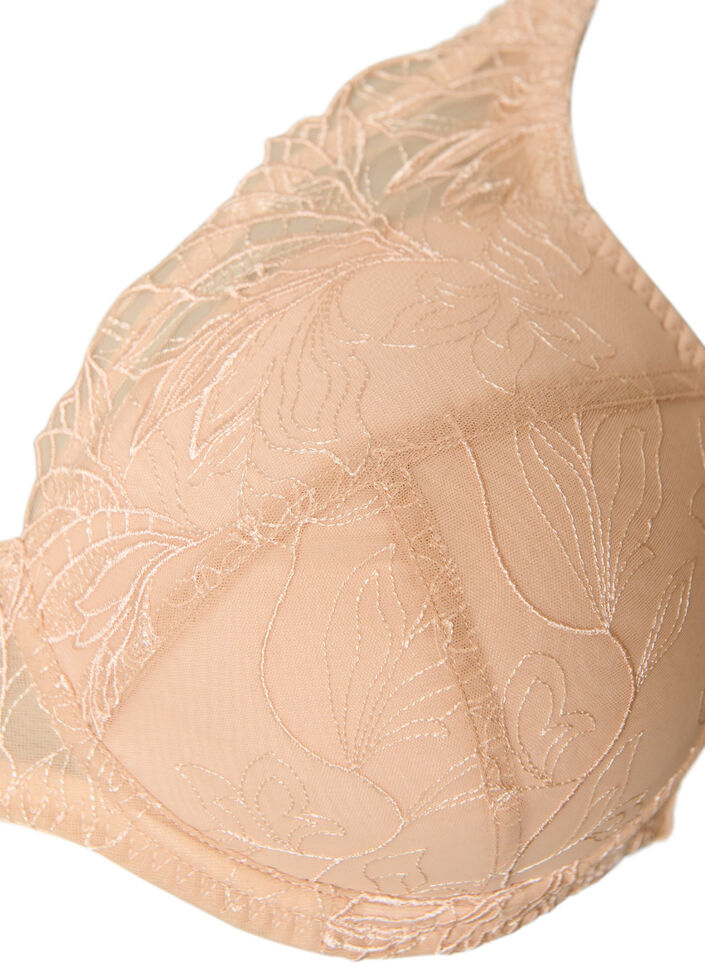 Padded lace bra with underwire, Beige, Packshot image number 2