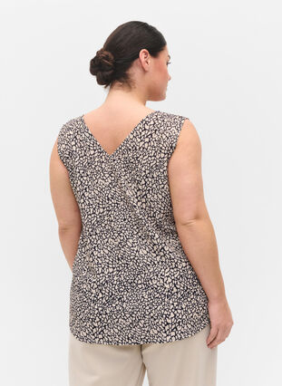 Printed top with button details, Paisley AOP, Model image number 1