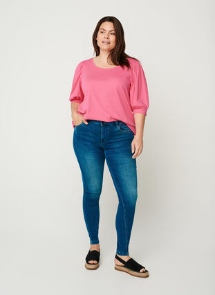 Cotton blouse, Fandango Pink, Model image number 2