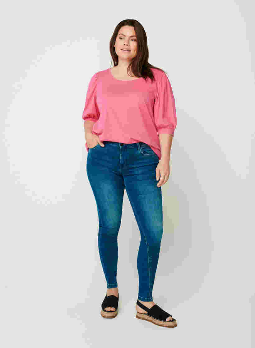 Cotton blouse, Fandango Pink, Model image number 2