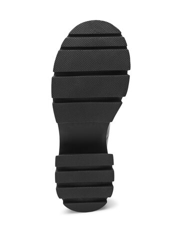 Short wide fit leather boot with zipper, Black, Packshot image number 5