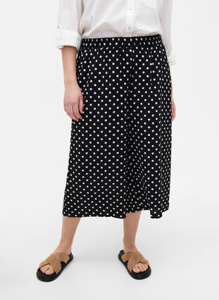 Culotte trousers with print, Black Dot, Model image number 2