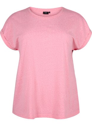 Melange t-shirt with short sleeves, Strawberry Pink Mel., Packshot image number 0