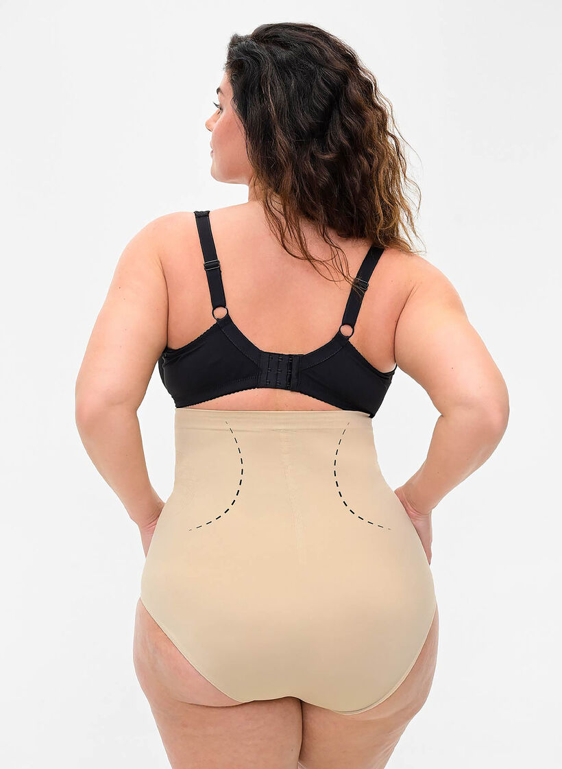 High waisted shapewear underwear, Beige, Model image number 1