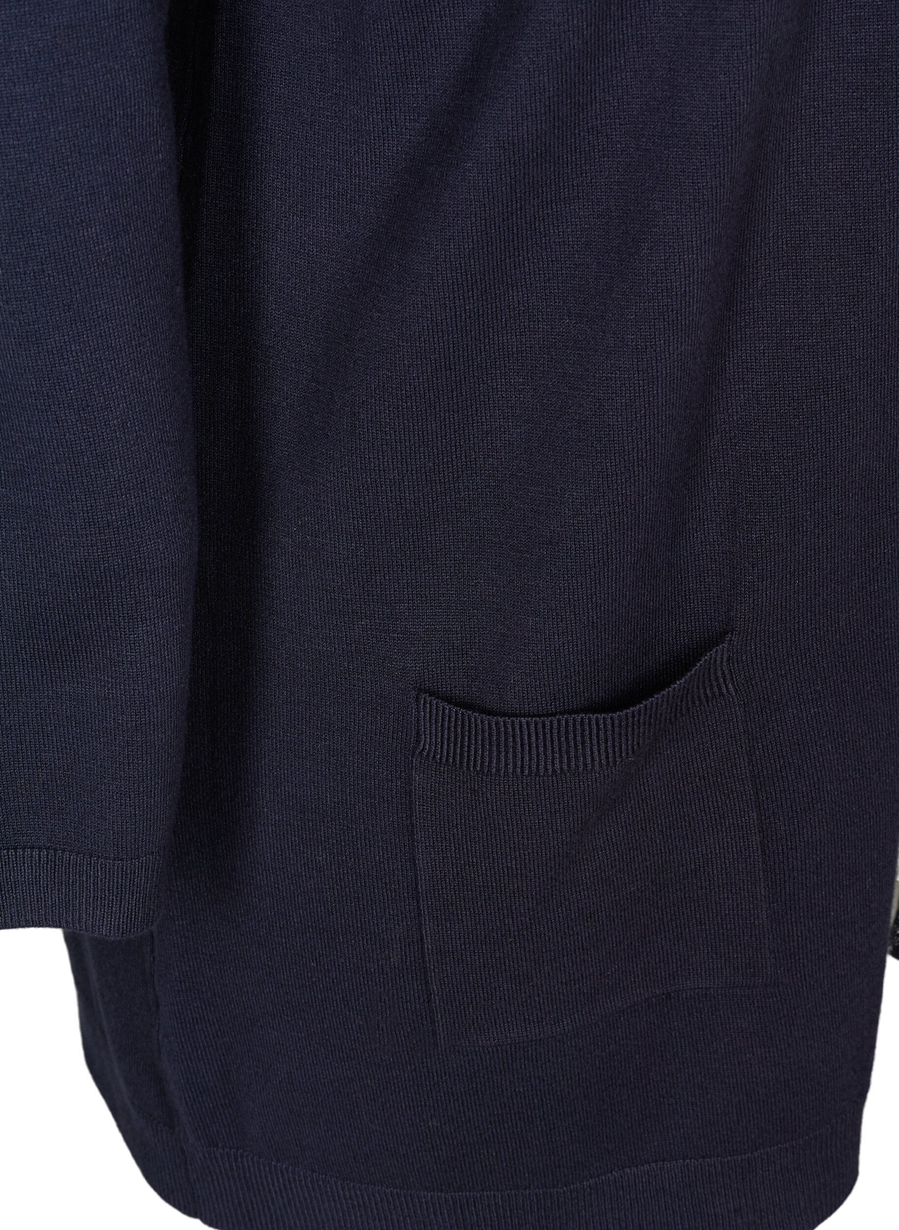 ZizzifashionLong knitted cardigan in a viscose blend, Blue, Packshot image number 3