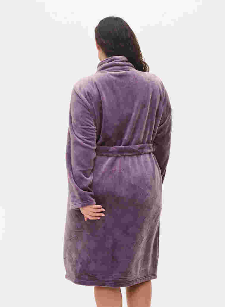 Dressing gown with zip and pockets, Vintage Violet, Model image number 1