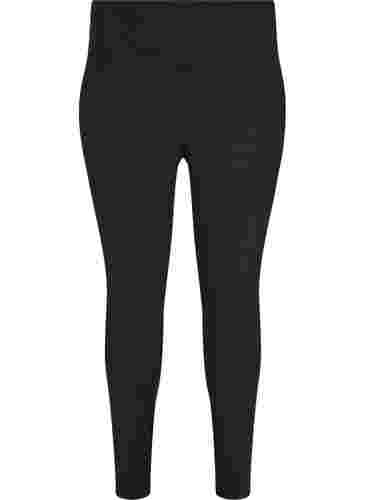 CORE, V-SHAPE DEFINE TIGHTS - Cropped training tights with v-shape back, Black, Packshot image number 1