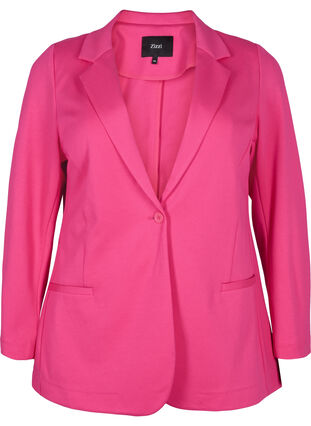 Simple blazer with button closure, Raspberry Sorbet, Packshot image number 0