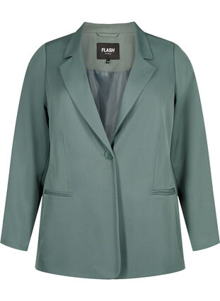 FLASH - Simple blazer with button, Balsam Green, Packshot image number 0