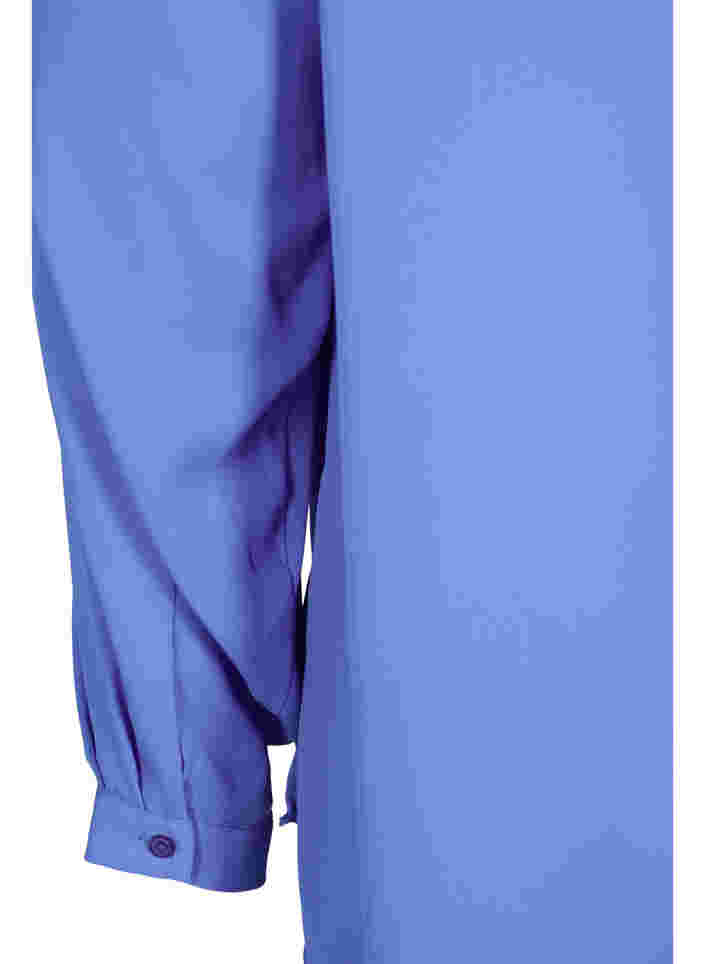 Solid colour shirt with v-neck, Ultramarine, Packshot image number 3