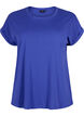 Short sleeved cotton blend t-shirt, Blue, Packshot image number 0