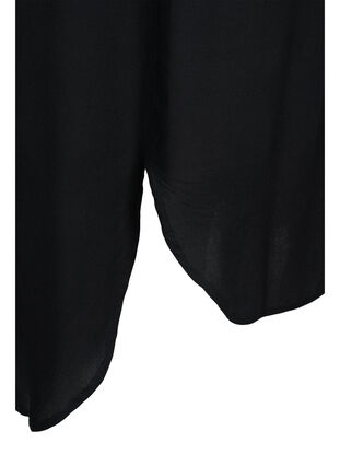 Short-sleeved viscose tunic, Black, Packshot image number 3