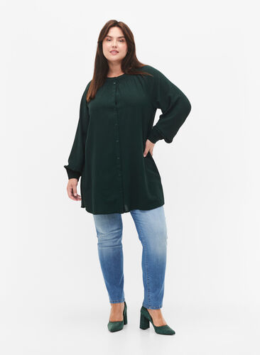 Long-sleeved tunic with smock details, Scarab, Model image number 2