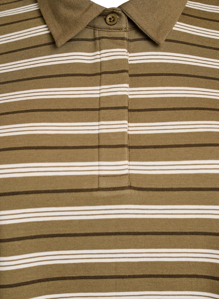 Striped polo shirt with short sleeves, Green, Packshot image number 2