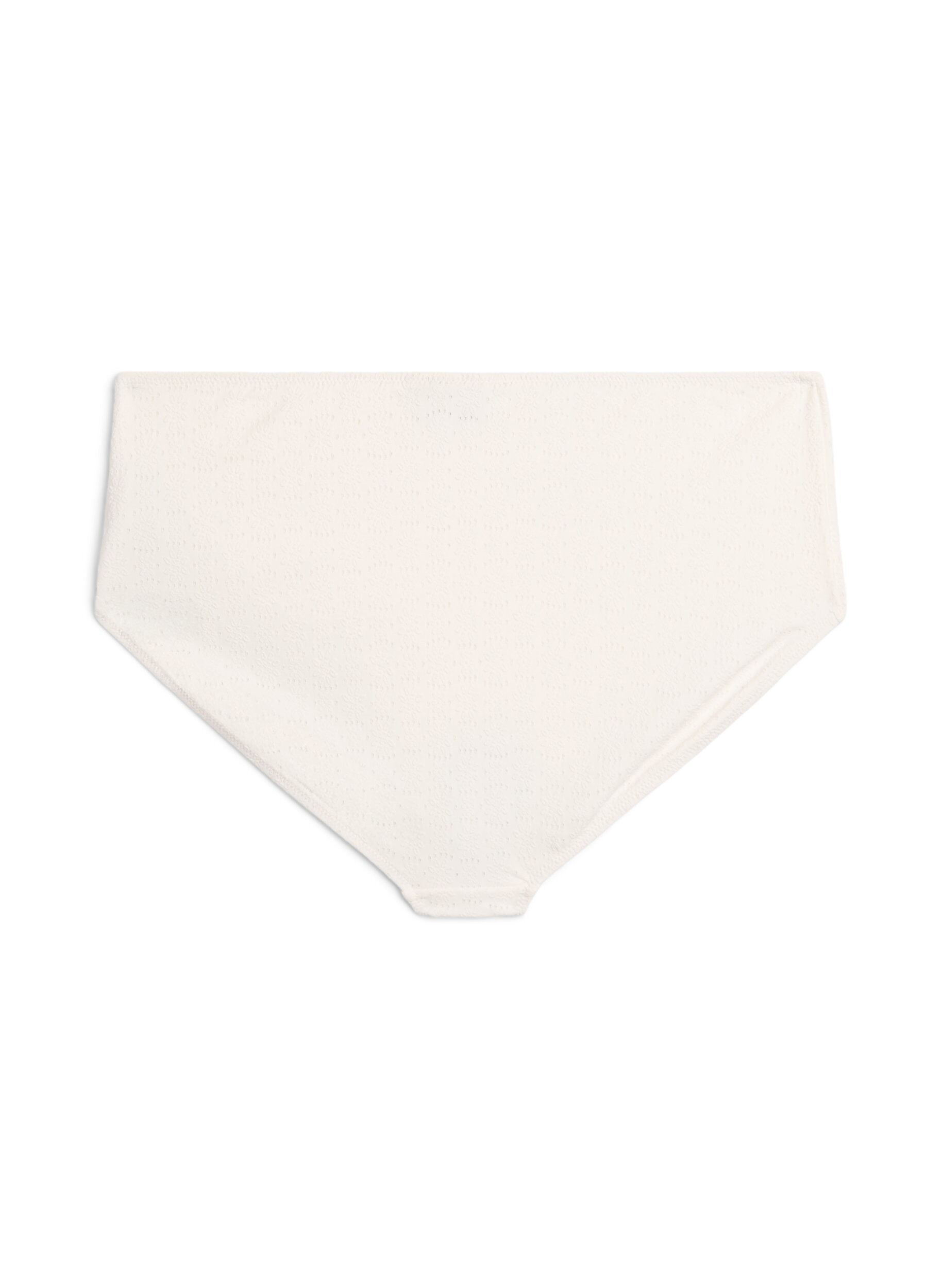 Zizzifashion Bikini bottoms with a textured pattern and regular waist, White, Packshot image number 1