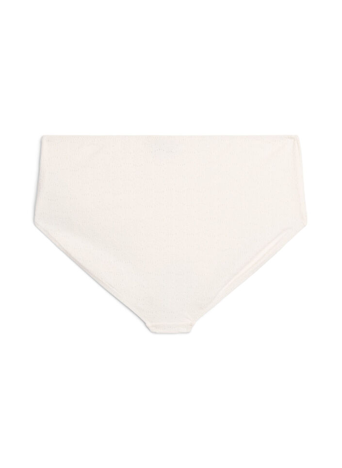 Bikini bottoms with a textured pattern and regular waist, White, Packshot image number 1