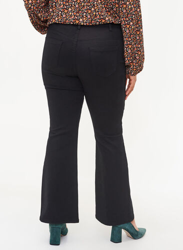 Ellen bootcut jeans with a high waist, Black, Model image number 1