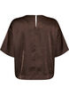 Satin blouse with rhinestones and elbow-length sleeves, Brown, Packshot image number 1