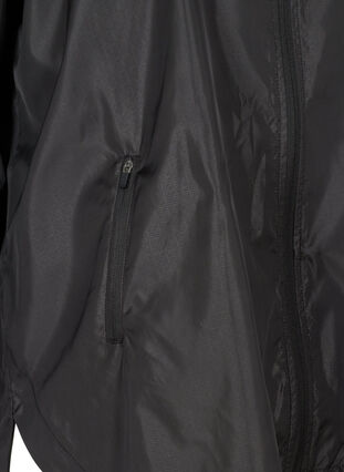 Sports jacket with hood and print details, Black, Packshot image number 3