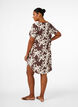 Dress with print and short sleeves, Brown, Model image number 2