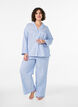 Loose seersucker pyjama trousers with high waist, Light Blue, Model image number 0