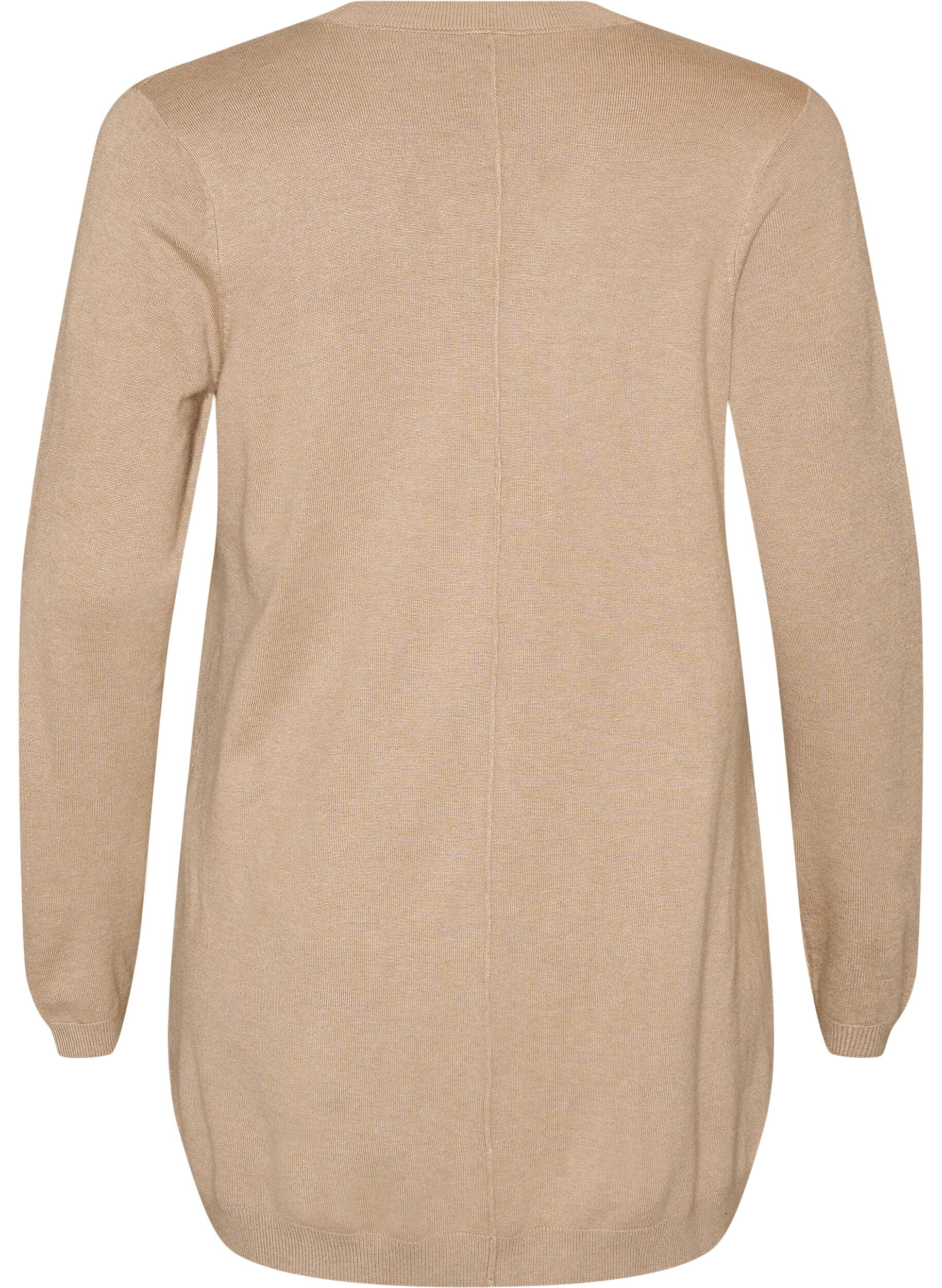 ZizzifashionLong knitted cardigan in a viscose blend, Beige, Packshot image number 1
