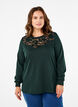 Sweatshirt with lace details, Scarab, Model image number 0