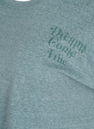 Mottled t-shirt in cotton, Sea Pine mel, Packshot image number 3