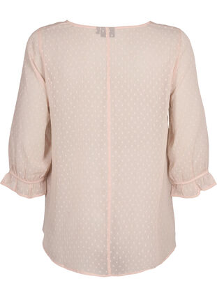 FLASH - Blouse with 3/4 sleeves and textured pattern, Adobe Rose, Packshot image number 1
