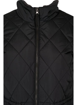 Quilted jacket with teddy and an adjustable waist, Black Comb, Packshot image number 2