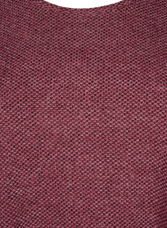 Melange blouse with round neck and long sleeves, Dry Rose, Packshot image number 2