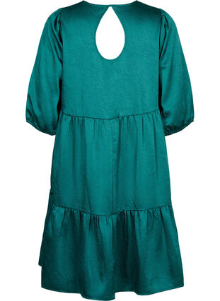 Dress with back detail and 3/4 sleeves, Evergreen, Packshot image number 1