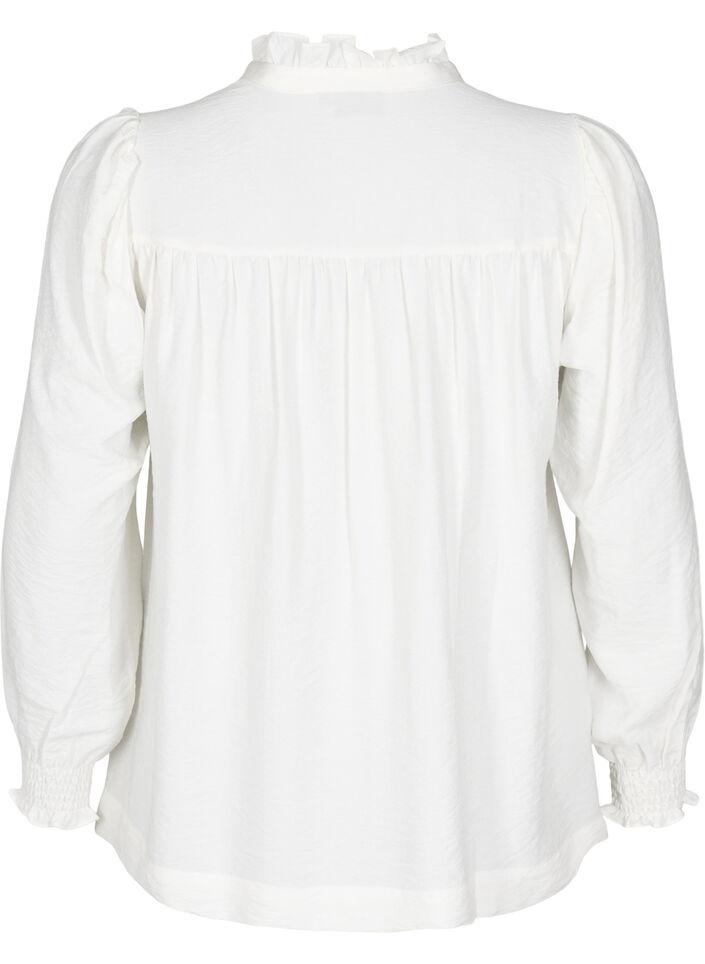 Blouse with ruffle collar, Vanilla, Packshot image number 1